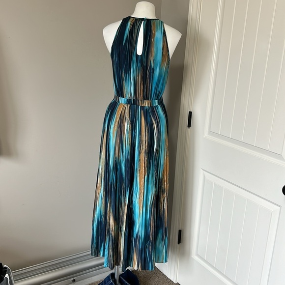 Paper Crown Blue Halter Midi Dress for Wedding Guests - Picture 9 of 16